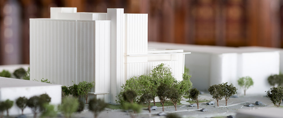Architectural model of the future Health Professions building