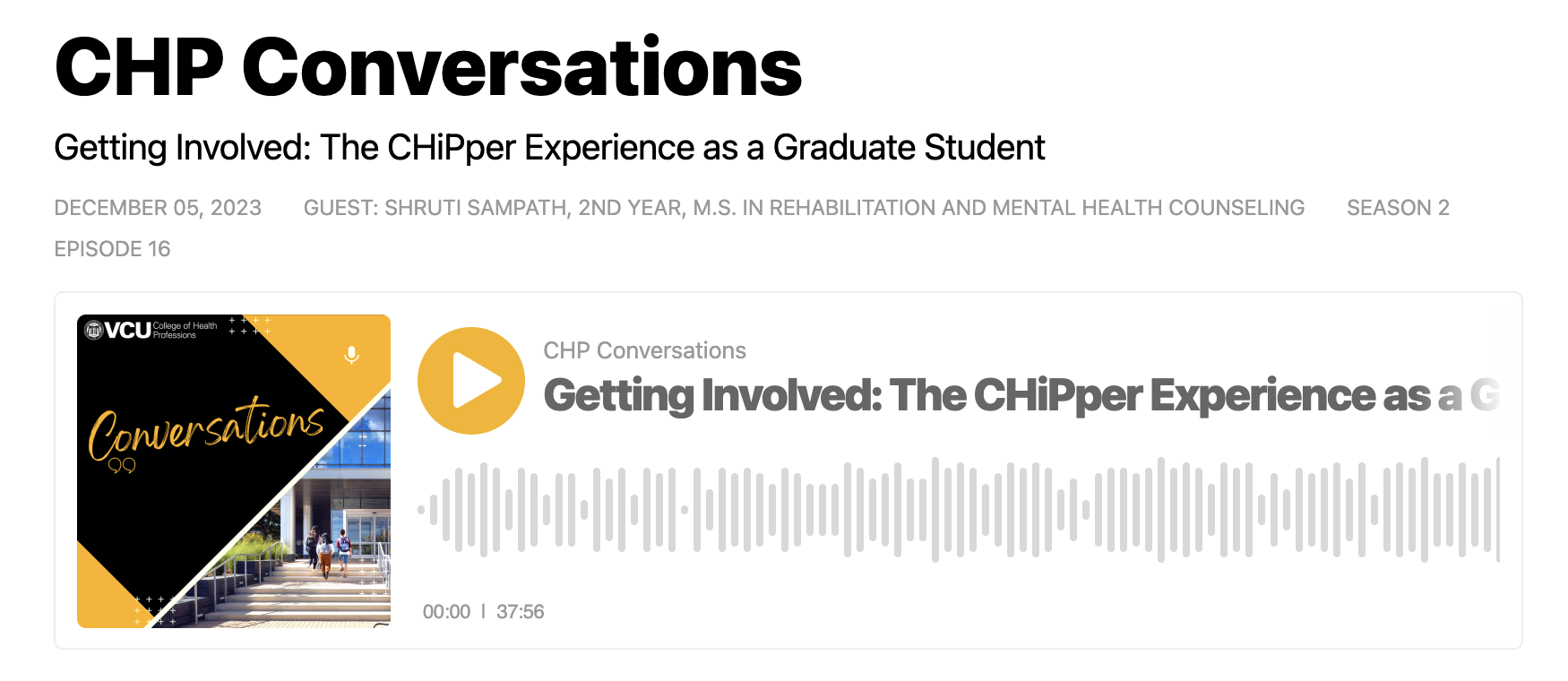 Getting Involved: The CHiPper Experience as a Graduate Student