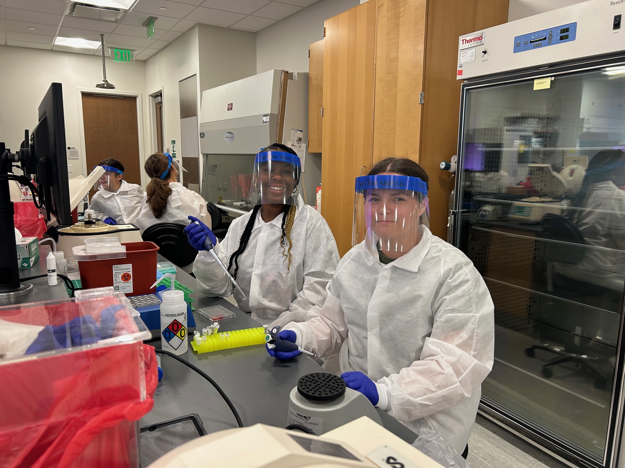 Transfusion Services Summer Scholars students in the lab