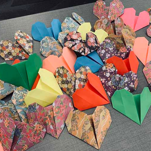 Paper Origami Hearts