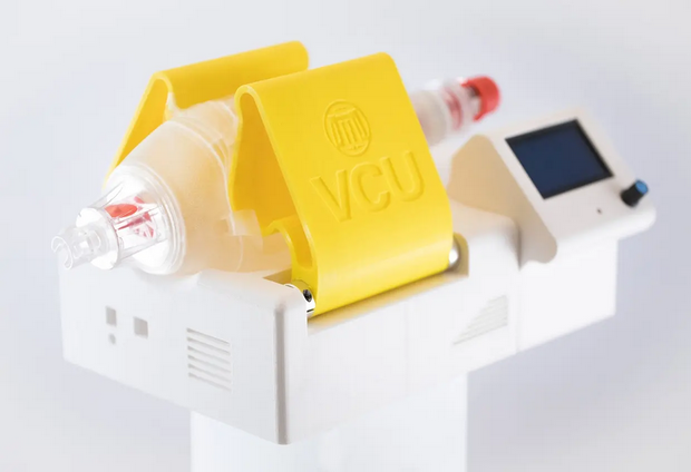 This automated version of a hand-pumped bag valve mask, frequently used by EMS teams, could be an alternative for health systems in need of additional ventilator capacity. (Photo courtesy of Trevor Beck Frost)